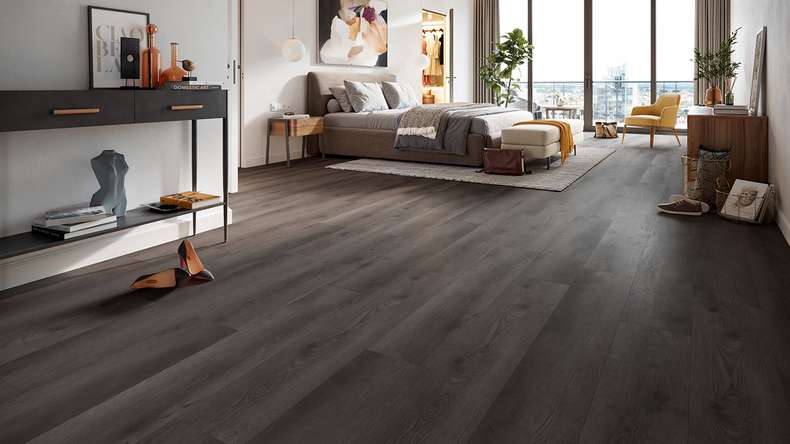 planeo Vinile rigido a incastro - HOMEtec Pro 50 IXPE Shadow Oak | Isolamento acustico integrato (RP-E50-7)