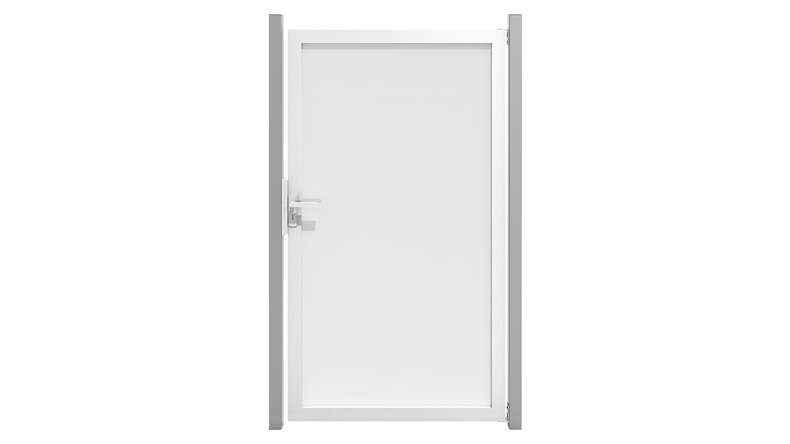 planeo Gardence Flair - Cancello frangivista in vetro con telaio in alluminio 100 x 180 cm