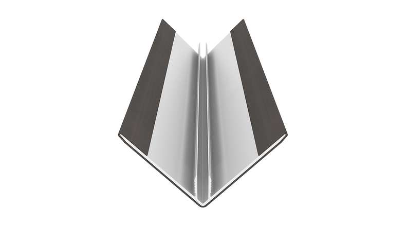 planeo LINEA - Profilo angolare esterno in alluminio CoEx, grigio scuro, 3000 x 66 x 66 mm