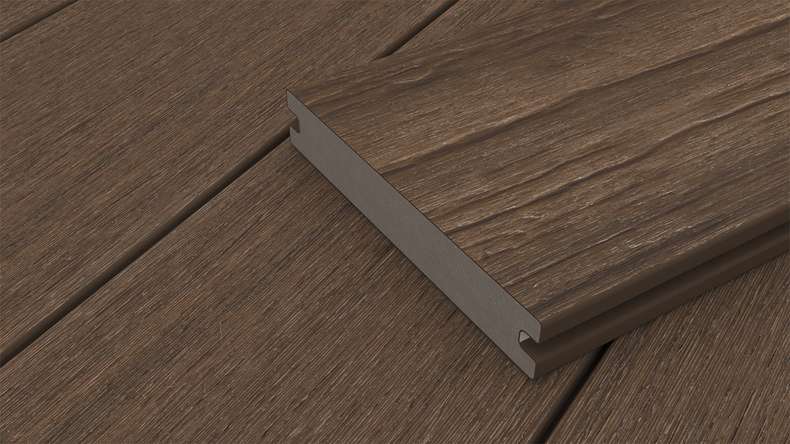 planeo ANTIKWoodline - Doghe per terrazza rivestite in WPC CoEx, doghe massicce - Ipe marrone 3 m - rustico/spazzolato liscio
