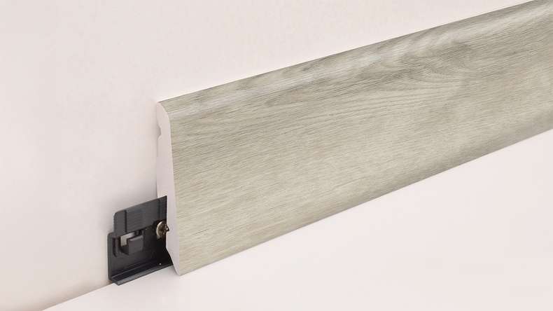 battiscopa planeo SolutionX 2in1 - 2400 x 14 x 58 mm rovere grigio chiaro (SL0076)