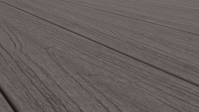 planeo MAXLine Nature - Pannello per decking XL rivestito in WPC CoEx a camera cava - grigio scuro 3m strutturato/liscio spazzolato