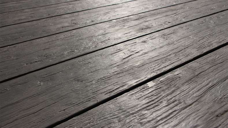 planeo TitanWood - tavola massiccia grigio chiaro anticato invecchiato/spazzolato