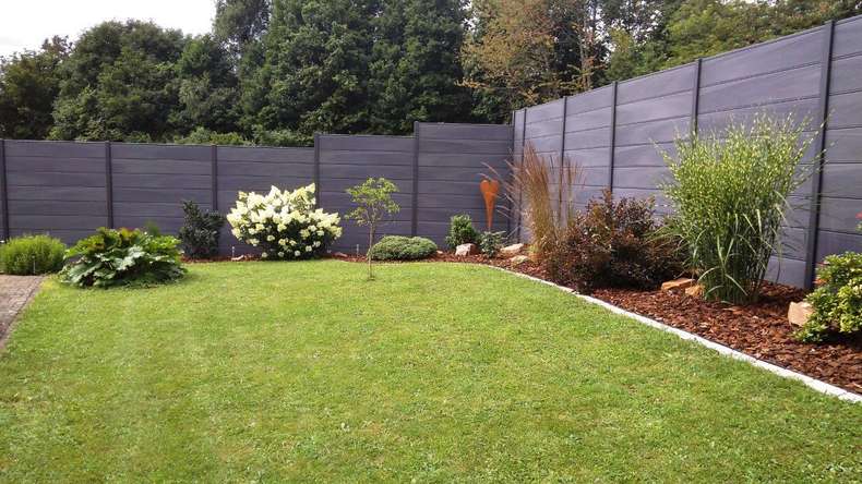 planeo Gardence Deluxe - Recinzione premium BPC stone grey coex