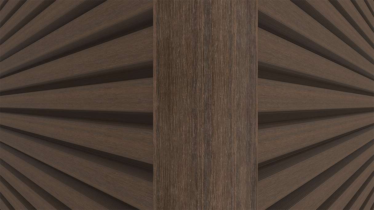 planeo LINEA - Profilo angolare esterno in alluminio CoEx, colore Ipe marrone, 3000 x 66 x 66 mm
