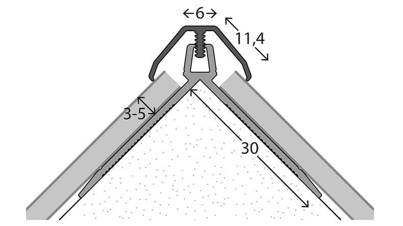 sistema di profili a parete planeo angolo esterno 069 - 260 cm