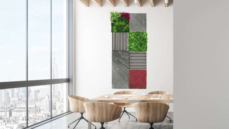 pannello acustico planeo - MixWall Mineral Mood Grey Slate 52 x 104 cm | pietra vera (PLMW-20411C)