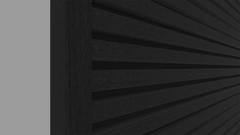 planeo LINEA - Profilo terminale in alluminio CoEx nero 3000 x 74 x 61 mm