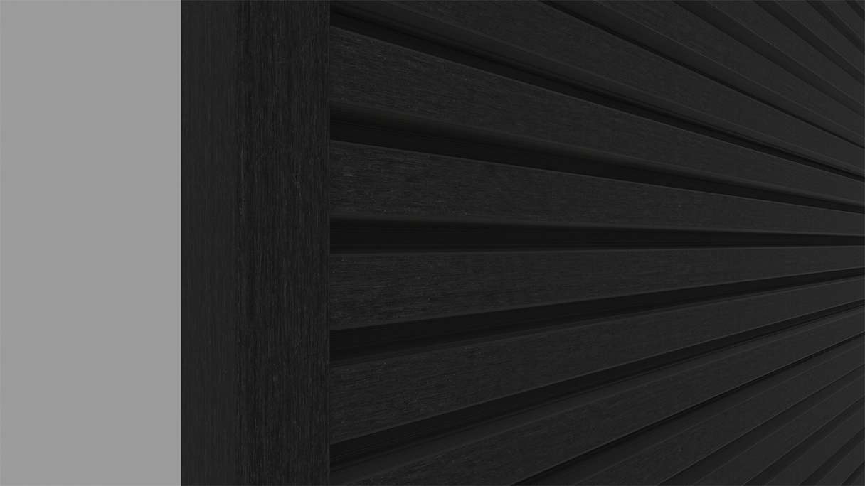 planeo LINEA - Profilo terminale in alluminio CoEx nero 3000 x 74 x 61 mm
