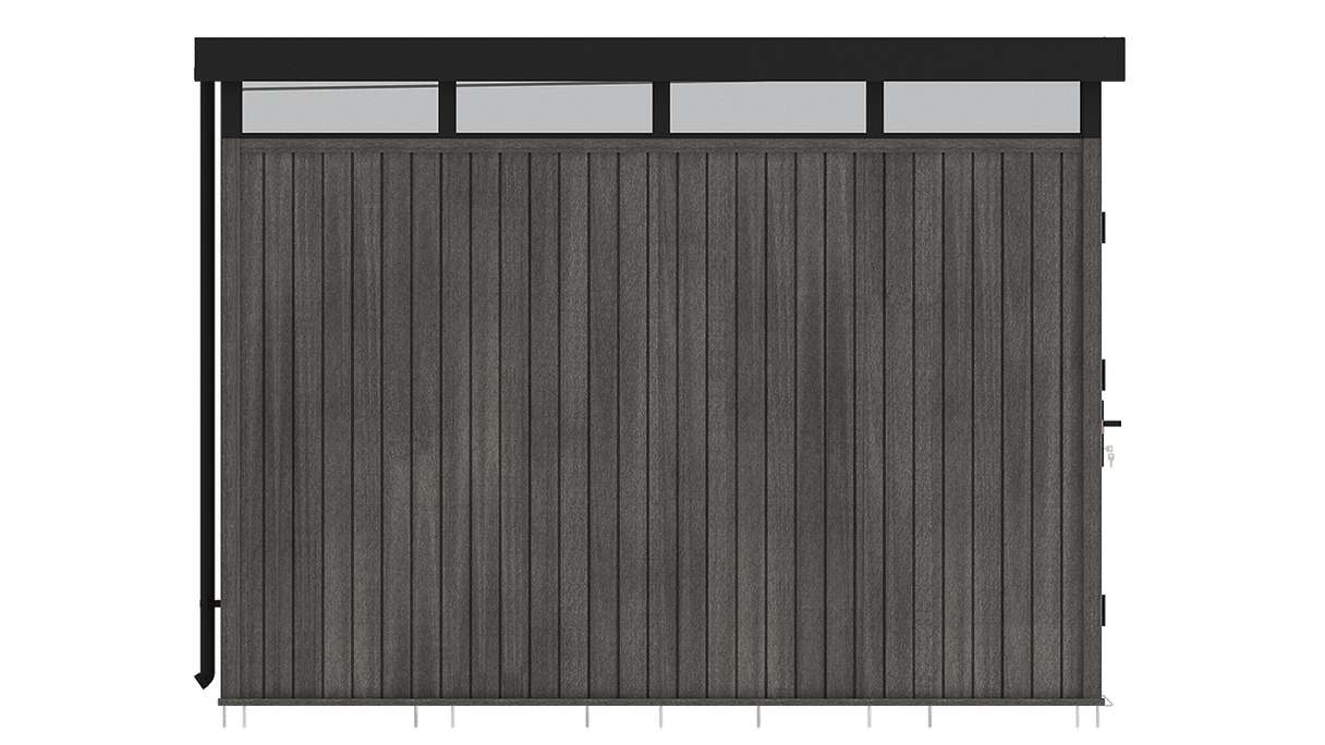 planeo WPC CoEx Casetta da giardino con tetto piano L - Grigio scuro 300 x 292 x 226,5 cm