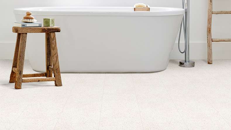 vinile adesivo planeo - Prime White Terrazzo Stone | Aspetto autentico (UN-522)