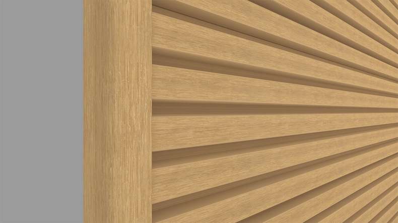 planeo LINEA Slim - Rivestimento per facciate in WPC CoEx, colore sabbia, 2900 x 215 mm