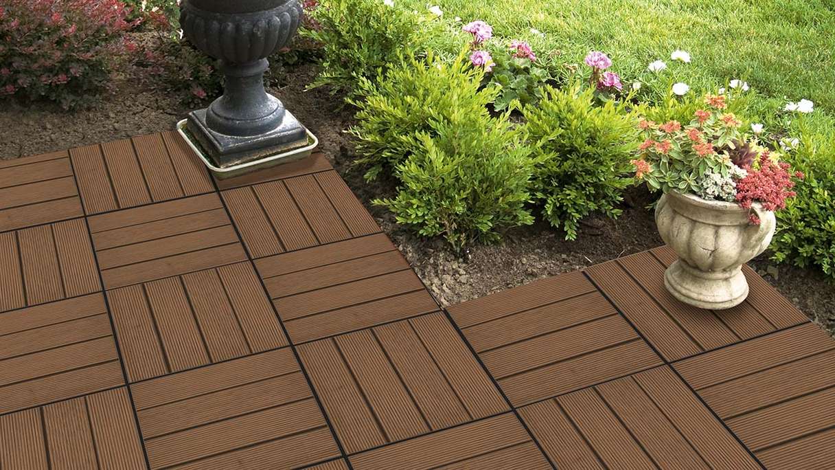 planeo piastrella per legno per esterni termo-cenere scanalata 30x30 cm - 6 pz.