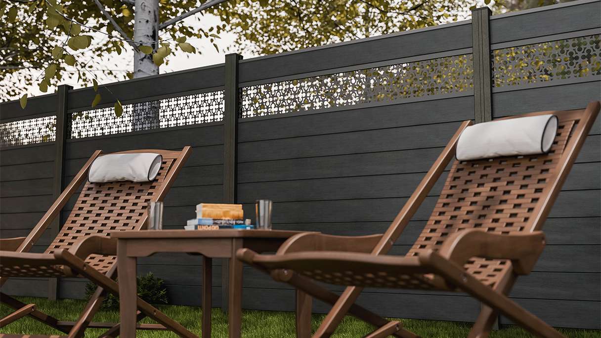 planeo Gardence Strong - recinzione a innesto BPC Oriental stone grey co-ex 180 x 180 cm