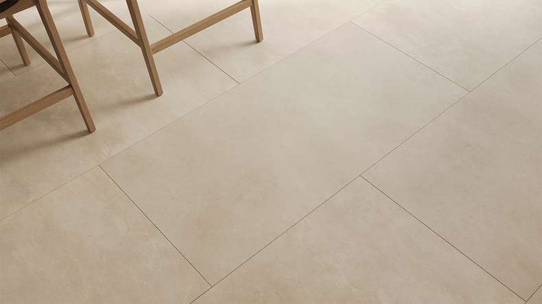 planeo Rigid Click Vinyl - Luna Beige XXL Tile | Isolamento acustico integrato (DF-KF-994-030)