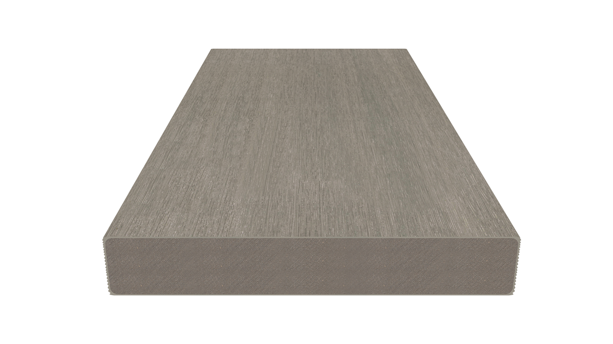 planeo UNIDeck - Listello per terrazza rivestito in WPC CoEx, grigio chiaro, 3 m - strutturato/liscio spazzolato