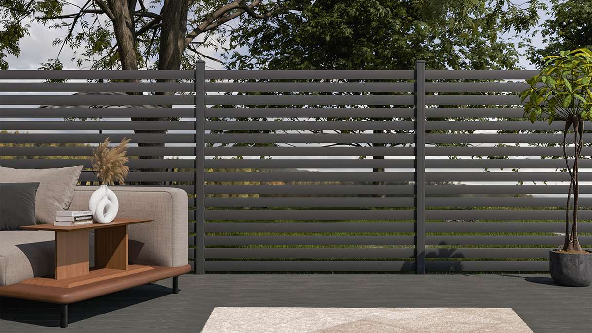 planeo Gardence Metallic Edge - Recinzione da giardino in alluminio quadrata antracite | DB703