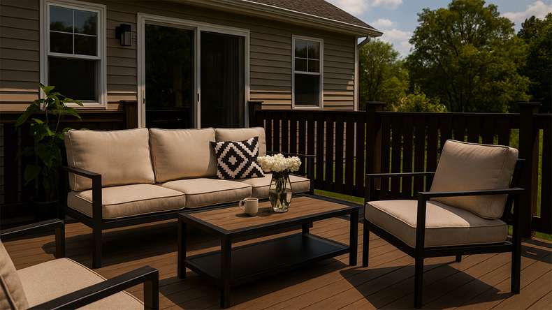 planeo decking in legno Thermo dark ash tavola massiccia, liscia su entrambi i lati - 1500 x 130 x 20 mm