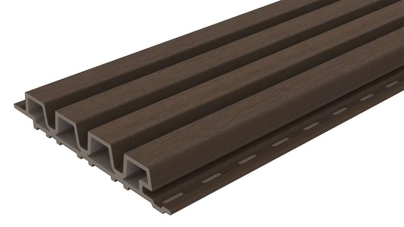 planeo LINEA Slim - Rivestimento per facciate in WPC CoEx, colore Ipe marrone, 2900 x 215 mm