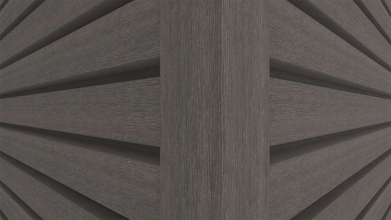 planeo LINEA Wide - Rivestimento per facciate in WPC CoEx, grigio scuro, 2900 x 181 mm