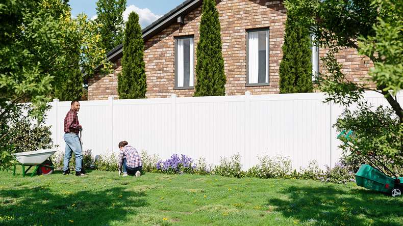 planeo Privara - recinzione a innesto in PVC bianco - resistente ai raggi UV | 177 x 178 cm