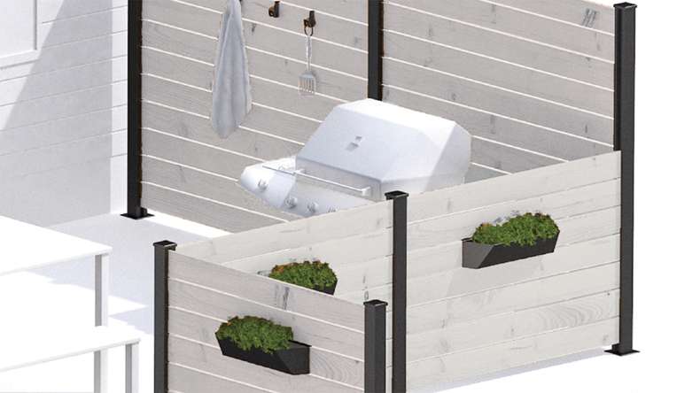 planeo Vario - recinzione a innesto WPC coEX Quadrato Beige 177 x 180 cm
