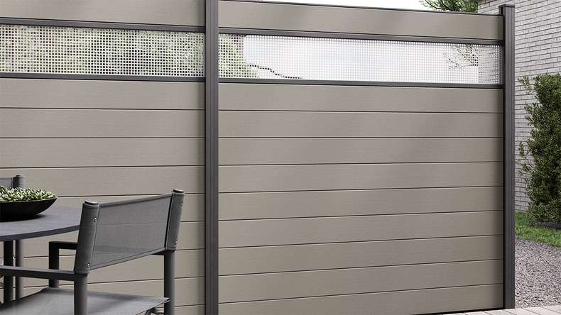 planeo Gardence Strong - Recinzione in BPC quadrato Grigio