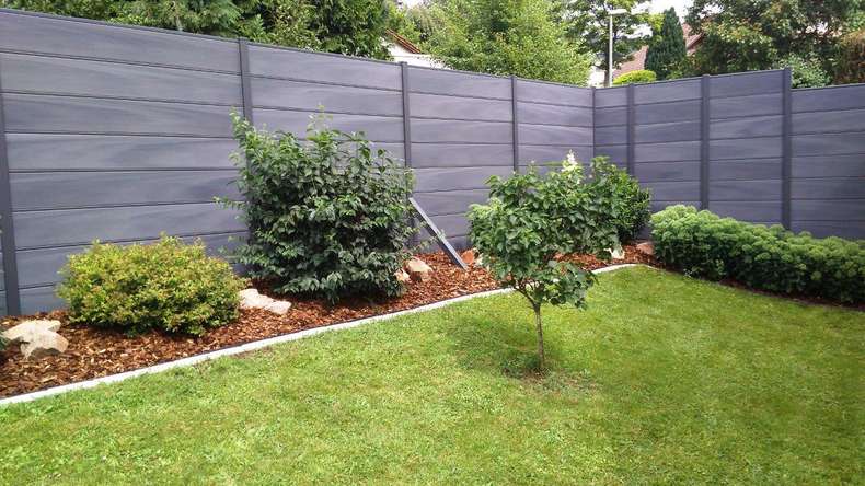 planeo Gardence Deluxe - Recinzione premium BPC stone grey coex