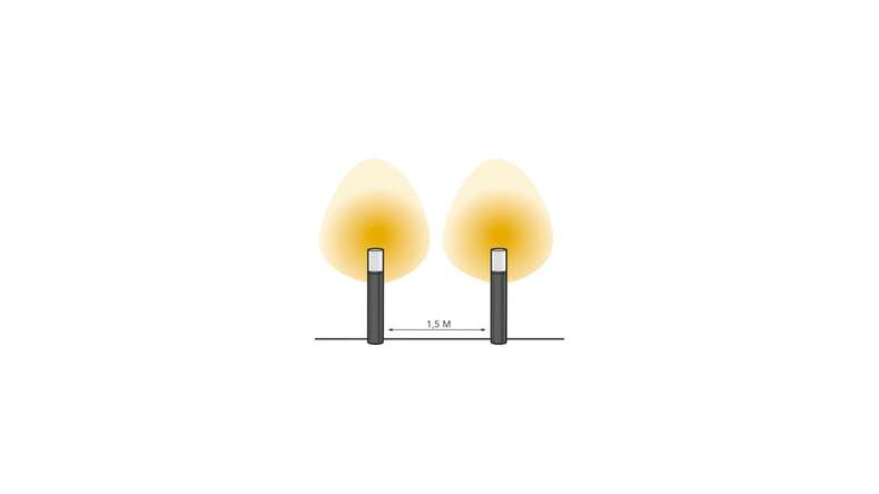 planeo illuminazione giardino 12V - luce da stativo a LED Oberon Lo luce da stativo H 420 mm - 4W 400Lumen