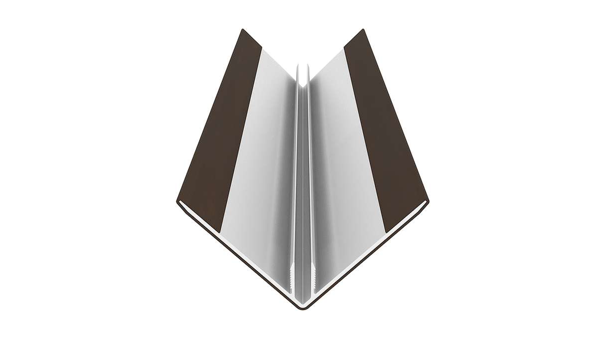 planeo LINEA - Profilo angolare esterno in alluminio CoEx, colore Ipe marrone, 3000 x 66 x 66 mm