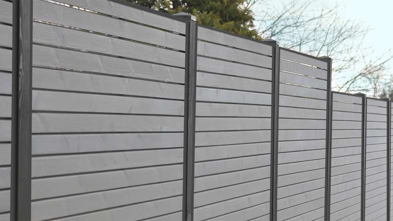 planeo Build Set di montaggio per recinzione privata 24-27 mm RAL 7016