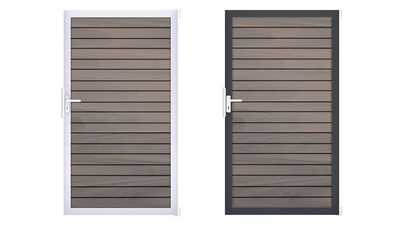planeo Gardence Trendy - Cancello universale BPC-Rhombus - Bicolore coestruso con telaio in alluminio 100 x 180 4 cm