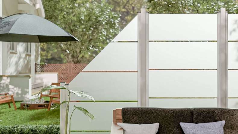 planeo Gardence Flair - Schermatura in vetro inclinata 90 x 180 cm