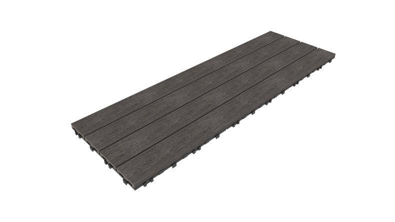 Piastrella per terrazza planeo in WPC-CoEx, grigio scuro, 90x30 cm