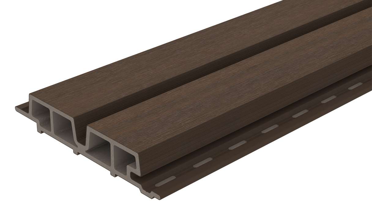 planeo LINEA Wide - Rivestimento per facciate in WPC CoEx, colore Ipe marrone, 2900 x 181 mm