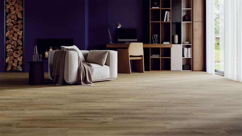 planeo Vinile rigido Klick - HOMEtec Basic 30 IXPE Rovere prato caldo | Isolamento acustico integrato (RP-E30-1)
