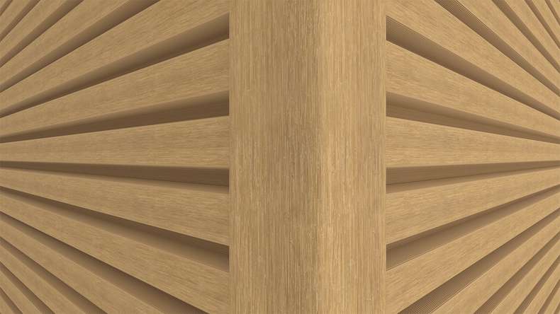 planeo LINEA Slim - Rivestimento per facciate in WPC CoEx, colore sabbia, 2900 x 215 mm