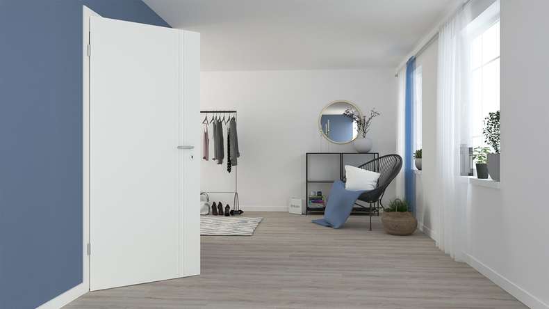 porta interna planeo design VELA Kado 7O laccato bianco 9010 bordo angolare | laccato - 1985 x 610|735|860|985 mm