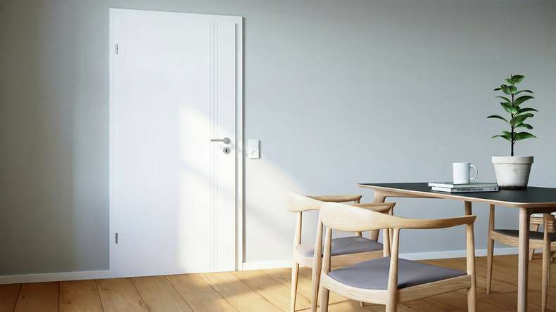 porta interna di design planeo PUREA Vivo 6 laccato bianco 9003 design edge | laccato - 1985 x 610|735|860|985 mm