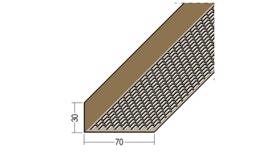 Profilo angolare di ventilazione planeo Protect - LÜW 30x70x2500mm marrone