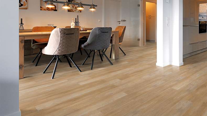 planeo Vinile rigido a incastro - FlexCore 55 Honey Rustic Oak | Isolamento acustico integrato (plfc-5001FS55)