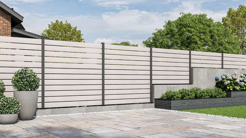 planeo Vario - recinzione a innesto WPC coEX Quadrato Beige 177 x 180 cm
