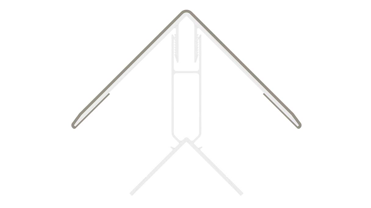 planeo LINEA - Profilo angolare esterno in alluminio CoEx, grigio chiaro, 3000 x 66 x 66 mm