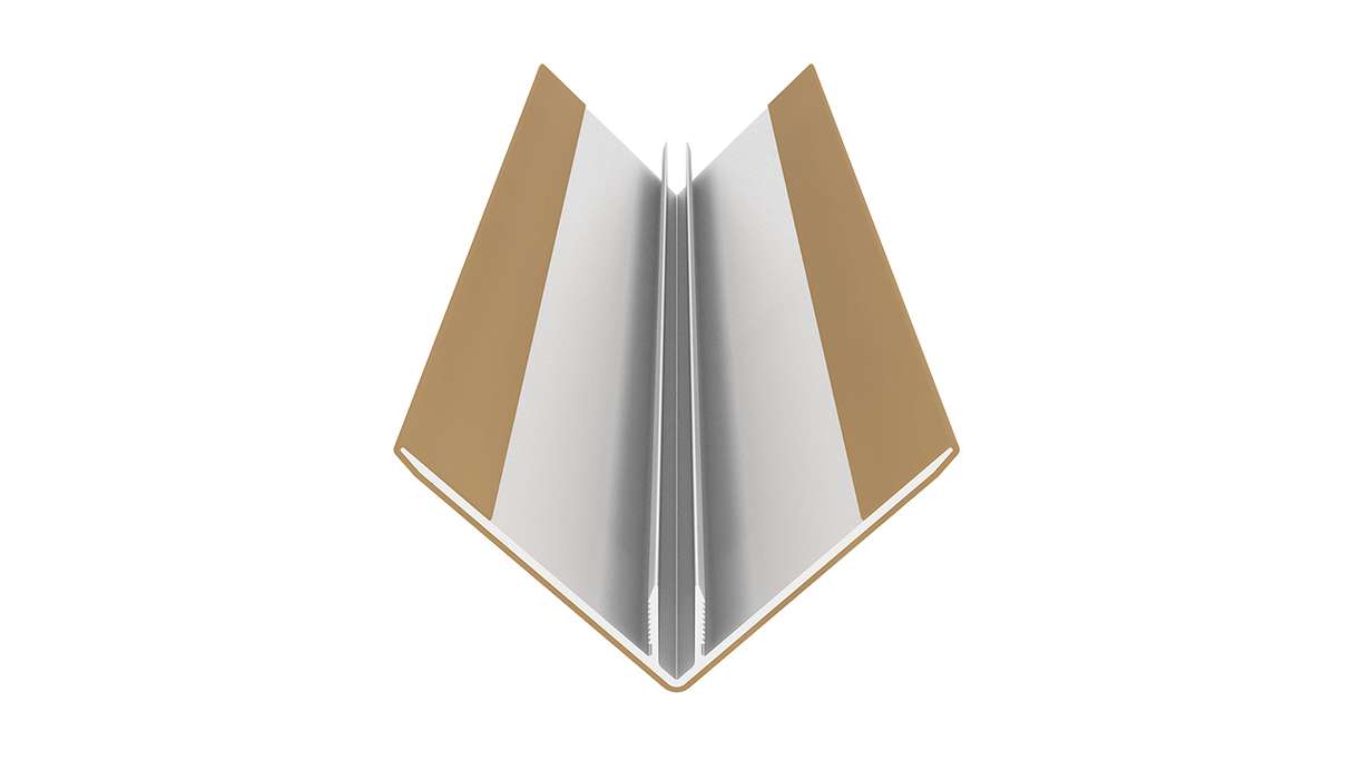 planeo LINEA - Profilo angolare esterno in alluminio CoEx, color sabbia, 3000 x 66 x 66 mm