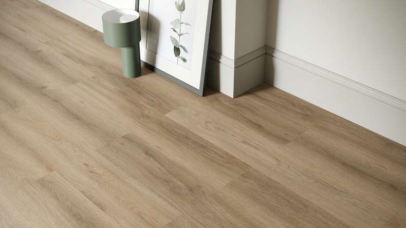planeo Rigido Vinile ad incastro - SolutionX 2in1 Oak Light Brown | Isolamento acustico integrato (ECF-0008)