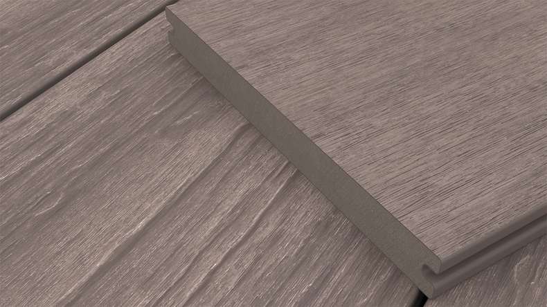 planeo MAXLine Antique - Decking XL rivestito in WPC CoEx massiccio - grigio 3m rustico strutturato/liscio spazzolato