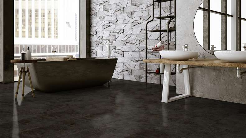 Gerflor Vinile ad incastro - Virtuo 30 Rigid Acoustic Tavla Dark | isolamento acustico integrato (39101453)