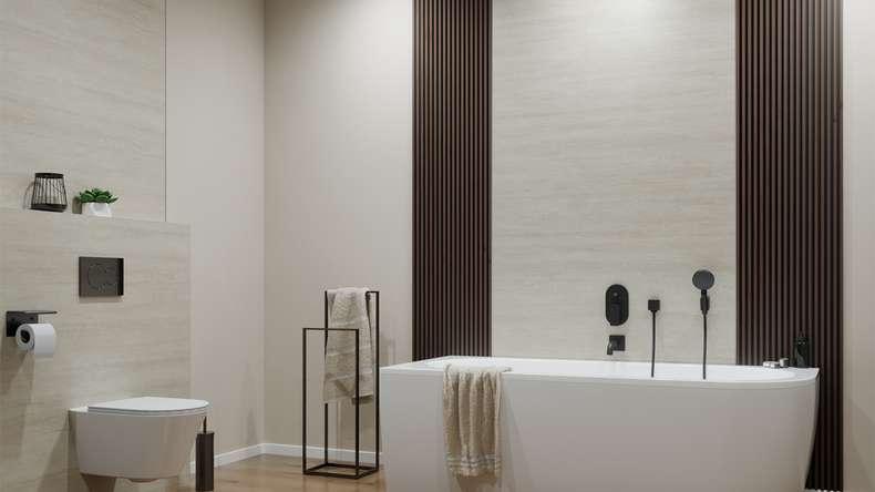 rivestimento planeo SPC - CeraRock Tile Stripes Travertino chiaro 120 x 60 cm