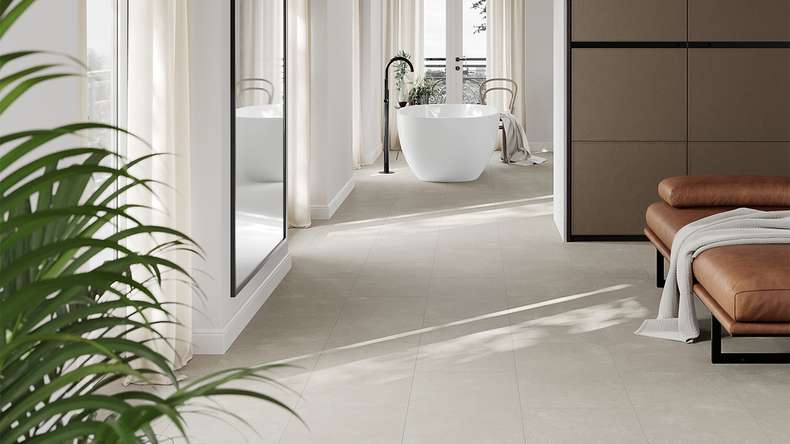 planeo Vinile rigido a incastro - Stone Crema | Isolamento acustico integrato (100P3010)