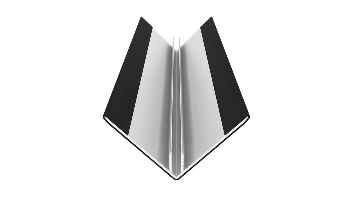 planeo LINEA - Profilo angolare esterno in alluminio CoEx nero 3000 x 66 x 66 mm